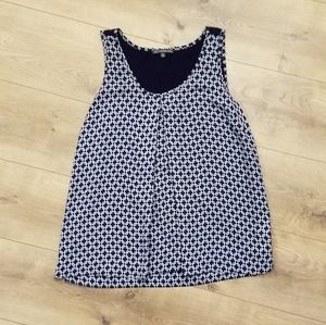 Adrianna Papell Sleeveless Top Navy & White {Medium}